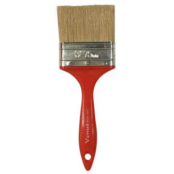 Paint Brush Straight, 9 In Lg, 3 In Brush, White Bristle Brush, Plastic Handle