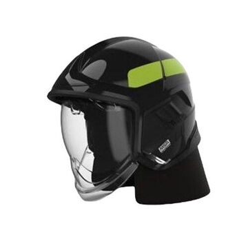 Structural Fire Helmet, 6-1/2 To 7-3/4 In Fits Hat, Matte Black, Thermoplastic