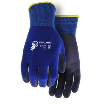Gloves Coated Foam Nitrile Palm, Blue, Seamless, Nylon