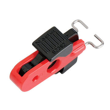 Lockout Pin-in Toggles Miniature Circuit Breaker, Black, Red, Steel, Plastic, 2-2/5 In X 4-1/2 In X 45/64 In