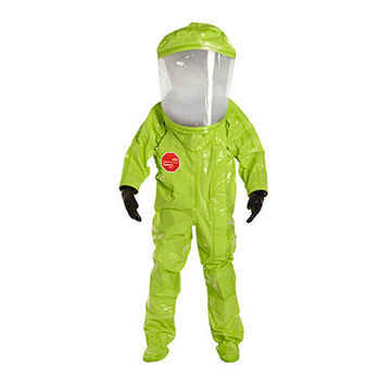 Personal Protective Equipment - Disposable and Chemical-Resistant Clothing  - Encapsulated Chemical Suits - Encapsulated Level A, Chemical Resistant  Protective Suit, X-large, Lime Yellow, 40 Mil Pvc/teflon, 5/20 Mil Pvc,  46-3/4 To 50-1/4 In