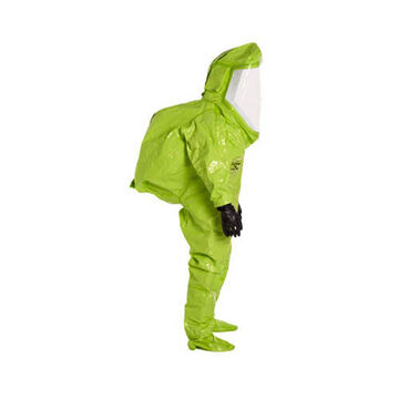Personal Protective Equipment - Disposable and Chemical-Resistant Clothing  - Encapsulated Chemical Suits - Encapsulated Level A Protective Suit, Lime  Yellow, 40 Mil Pvc/teflon, 5/20 Mil Pvc, 46-3/4 To 50-1/4 In