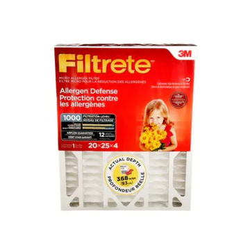 Air Filter Allergen, Electrostatic Reduction, 20 In Wd, 4 In Dp, 25 In Ht, 11 Merv