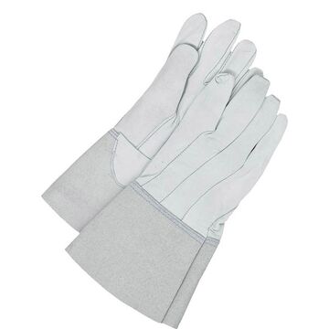 gants en cuir Soudeur TIG, blanc, support en peau de mouton grainé
