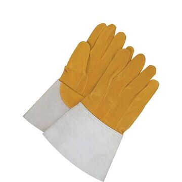 Leather Gloves, Welder Yellow, Deerskin Backing