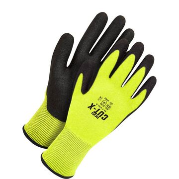 Gloves Hi-viz, Coated, Black/yellow, 13 Ga Hppe Backing