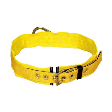 Body Belt Waist, Polyester Web, Zinc Plated Steel Buckle, Small, Yellow, Tongue