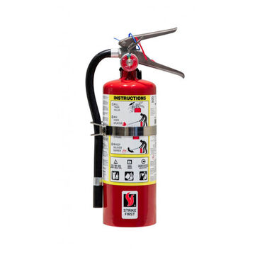 Jobsite Safety - Fire Protection - Fire Extinguishers - Dry Chemical Fire  Extinguisher, 10 ft Range, 5 lb Capacity, 13 Sec Discharge Time, Steel,  Wall Mount
