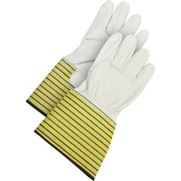 Gloves Cold Condition, Grain Cowhide Palm, Blue/yellow, Cowhide
