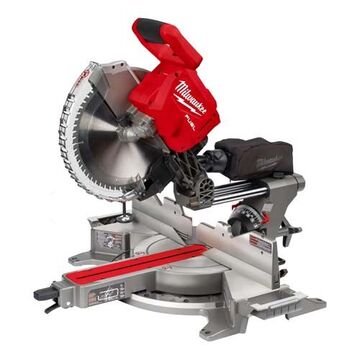 Miter Saw, Aluminum, 31-1/2 in wd, 33 in lg, 17-1/2 in ht, 12 in Blade, 1 in Arbor/Shank, 3500 rpm, 18 VDC, Lithium-Ion 12 Ah