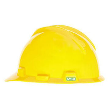 Hard Hat Front Brim, Yellow, Polyethylene, Ratchet, Class E