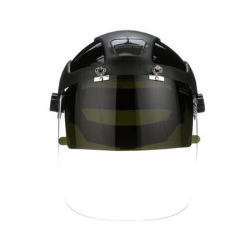 Face Shield Multi-purpose Hard Hat, Clear, Molded Polycarbonate, 4-3/8 In Ht, 9-1/4 In Ht