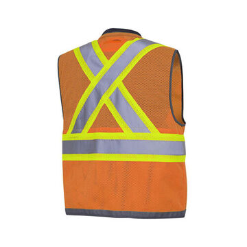 Safety Vest High-visibility Surveyor, Orange, Polyester, Class 2