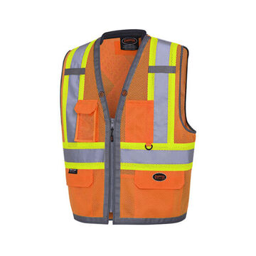 Safety Vest High-visibility Surveyor, Orange, Polyester, Class 2