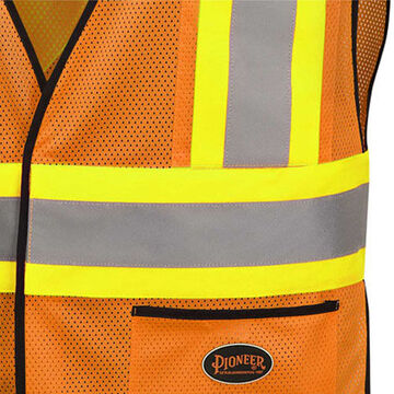 Safety Vest High Visibility, Universal, Orange, Polyester, Class 2