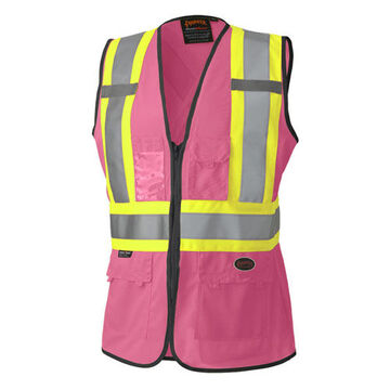 Safety Vest Interlock Pink, 100% Polyester Knit, Class 1 Type O