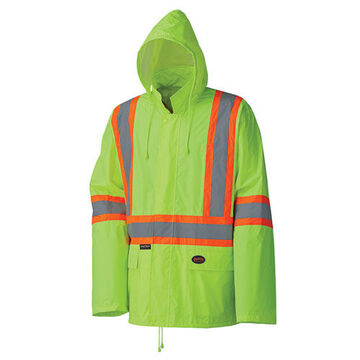 Rain Suit Waterproof Lightweight Safety, Men, Yellow/green, Polyester, Pvc