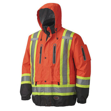 Safety Jacket Premium, Unisex, Hi-viz Orange, Pu Coated Oxford Polyester