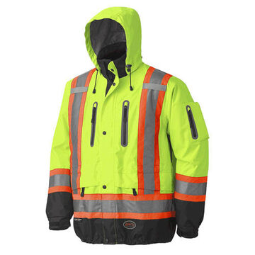 Safety Jacket Premium Unisex, Hi-viz Yellow, Green, Pu Coated Oxford Polyester