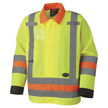 Safety Jacket Breathable Traffic Control Unisex, Hi-viz Yellow, Green, Polyester