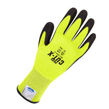 Coated Gloves, Foam Polyurethane Palm, Black/high Visibility Yellow, Dyneema Shell