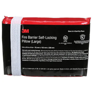 Pillow Self Locking Fire Barrier, 9 In Lg, 6 In Wd, 3 In Ht, 3 Hr Fire Rating