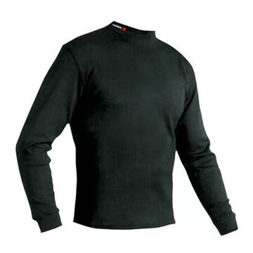 Chemise à manches longues ignifuge, unisexe, noir, tricot interlock double jersey