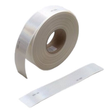 Marking Tape Conspicuity Reflective, 50 Yd Lg, 1 In Wd, 0.014 To 0.018 In Thk, White
