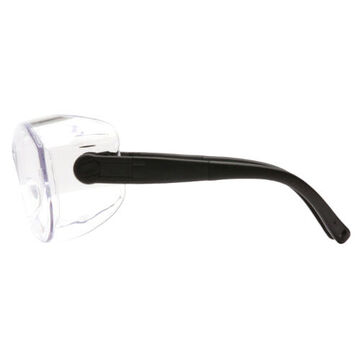 Safety Glasses, 49 mm wd, 151 mm lg, 2.03 mm thk, H2X Anti-Fog, Clear, Frameless, Black