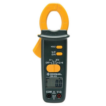 AC Clamp Meter, 200, 400A, 2, 20, 200 kohm, 1.06 in, LCD