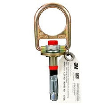 Concrete Anchor D-ring, 310 Lb, 12 Mm Ring Dia, Zinc Plated Steel
