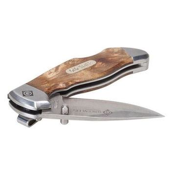 Drop Point Folding Knife, 2.25 in Blade lg, Contoured, 440C Stainless Steel Blade