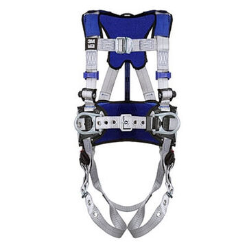 Safety Harness Construction, Positioning, Climbing, S, 310 Lb, Gray, Polyester Strap