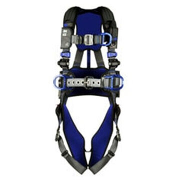 Safety Harness, Positioning, Climbing, Construction L, 310 Lb, Gray, Polyester Strap