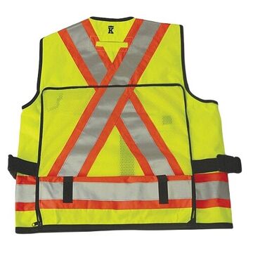 Supervisor Safety Vest, 2XL, Lime, Polyester, 29-1/8 x 28-3/8 in Chest