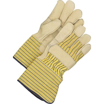 Leather Gloves Fitter, Large, Blue, Yellow, Abrasion