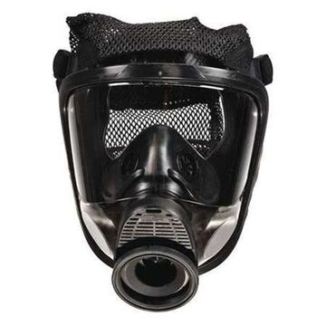 Respirator Full-facepiece, Medium, Rubber Head Harness, Black