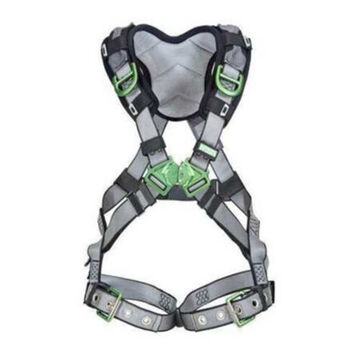 Safety Harness Construction Full-body, Super Extra Large, 400 Lb, Gray, Polyester