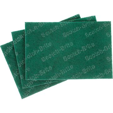 Scouring Pad General Purpose, 6 In Wd X 9 In Lg, Aluminum Oxide, Green