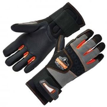 Anti-Vibration Work Gloves, Large, Black, Neoprene/Spandex