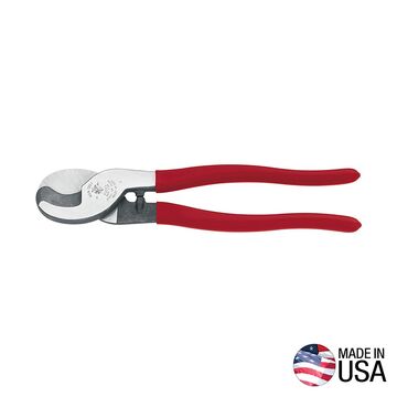 High Leverage Cable Cutter, Shear, 4/0 Aluminum, 2/0 Soft Copper, 100 Pair 24 AWG Communications Cable, 1-3/50 in, Forged Steel, Plastic, 9-1/4 in, Dipped