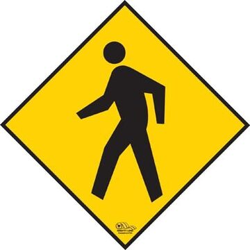 Floor Sign Pedestrian 24in Ylw