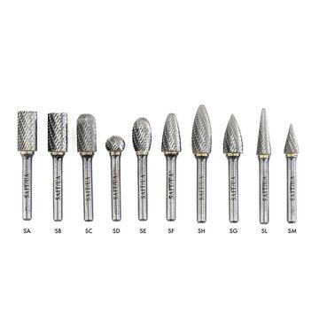 Double Cut Tungsten Carbide Burr, 1/4 in x 5/8 in x 1/4 in, Tungsten Carbide