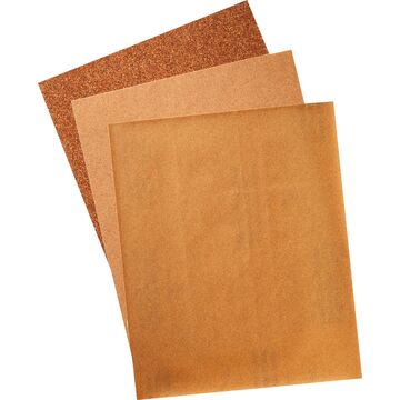 Sanding Sheet, 9 in x 11 in, Garnet Abrasive, Paper Backing, Medium, 80 Grit