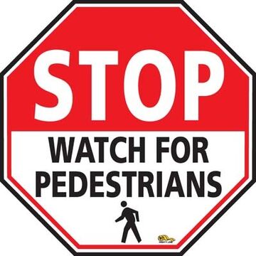 Floor Sign Stop Watch For Pedestrian 16i