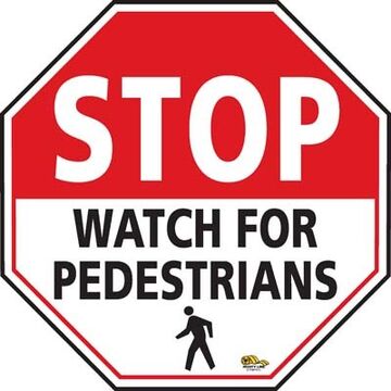 Floor Sign Stop Watch For Pedestrian 24